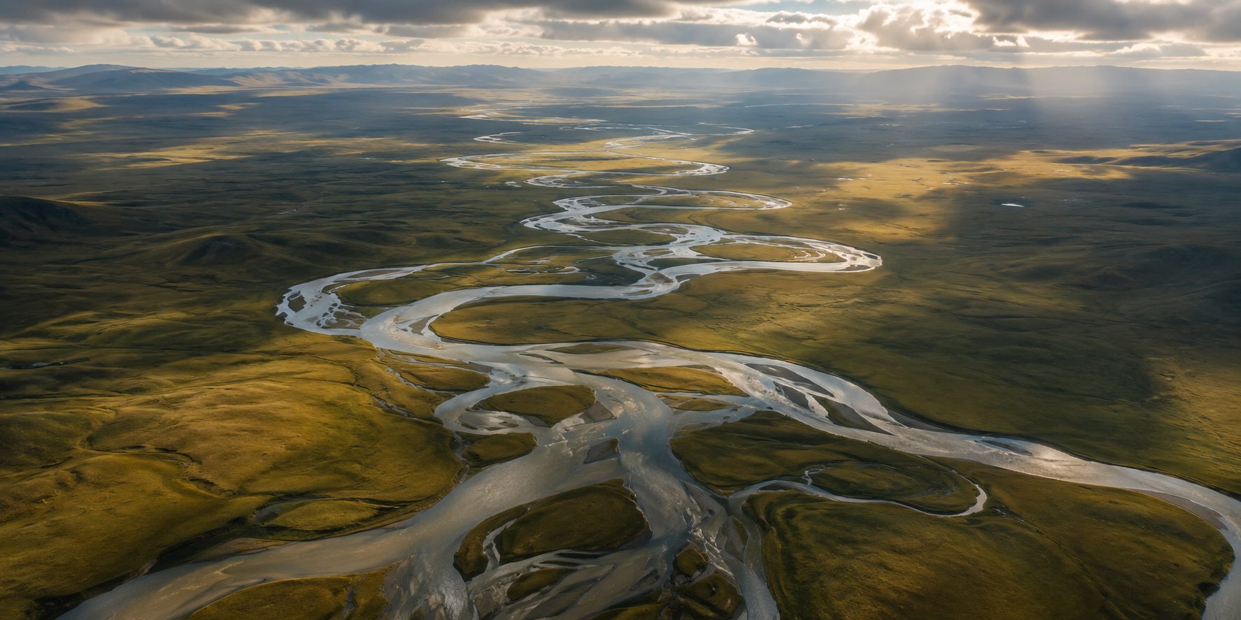 The open Mongolian steppe stretching to the horizon